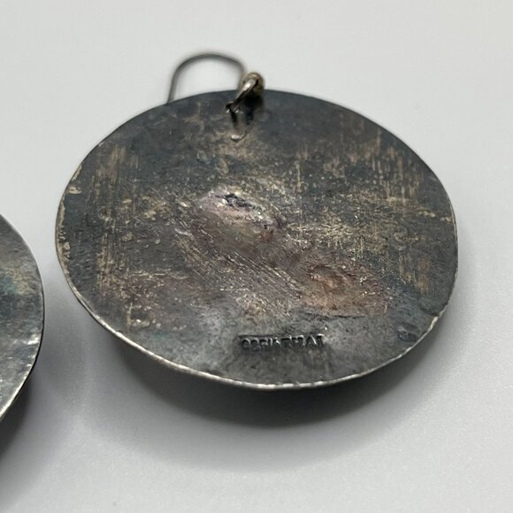 Vintage 925 Sterling Silver Red Coral Earrings from Thailand – Sunburst Design - Picture 5 of 9